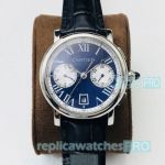 Swiss 7750 Cartier Rotonde de Cartier Blue Chronograph Watch From GZ Factory
